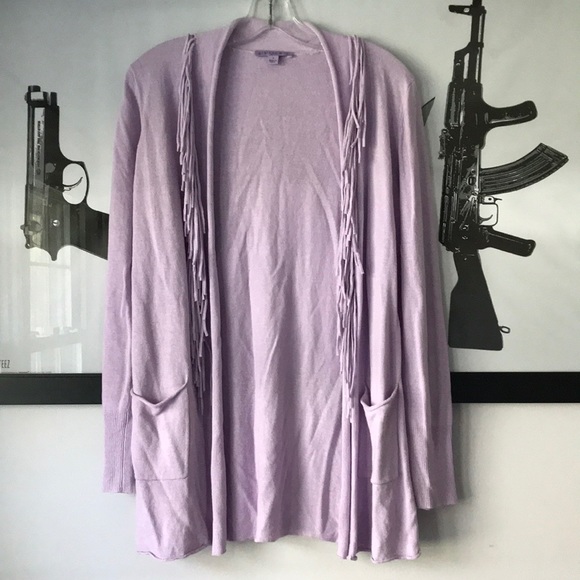 Grainne & Co linen blend fringe cardigan 1 S - Picture 1 of 10